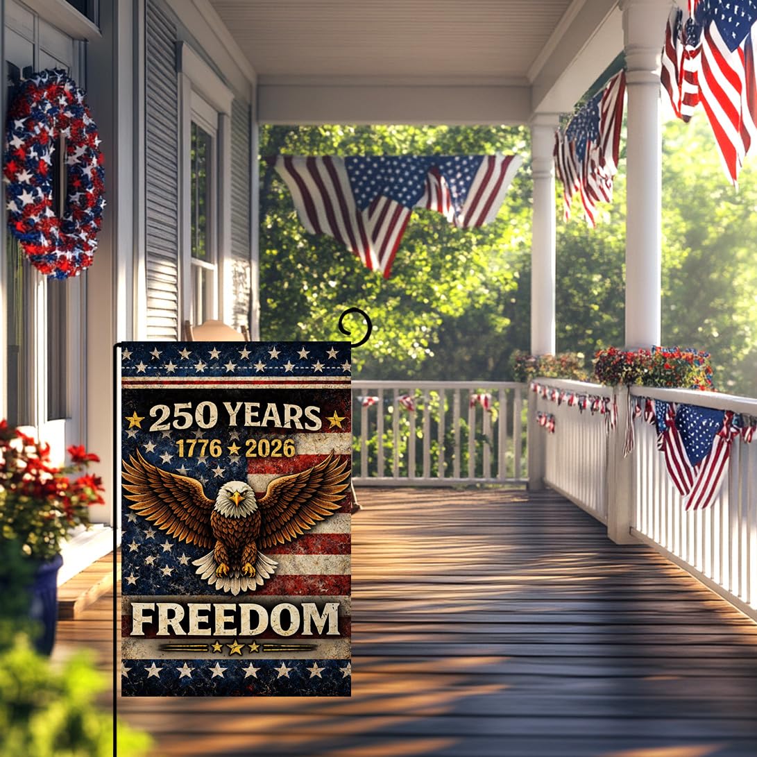 BLKWHT weather-resistant burlap flag offers multi-season outdoor decor