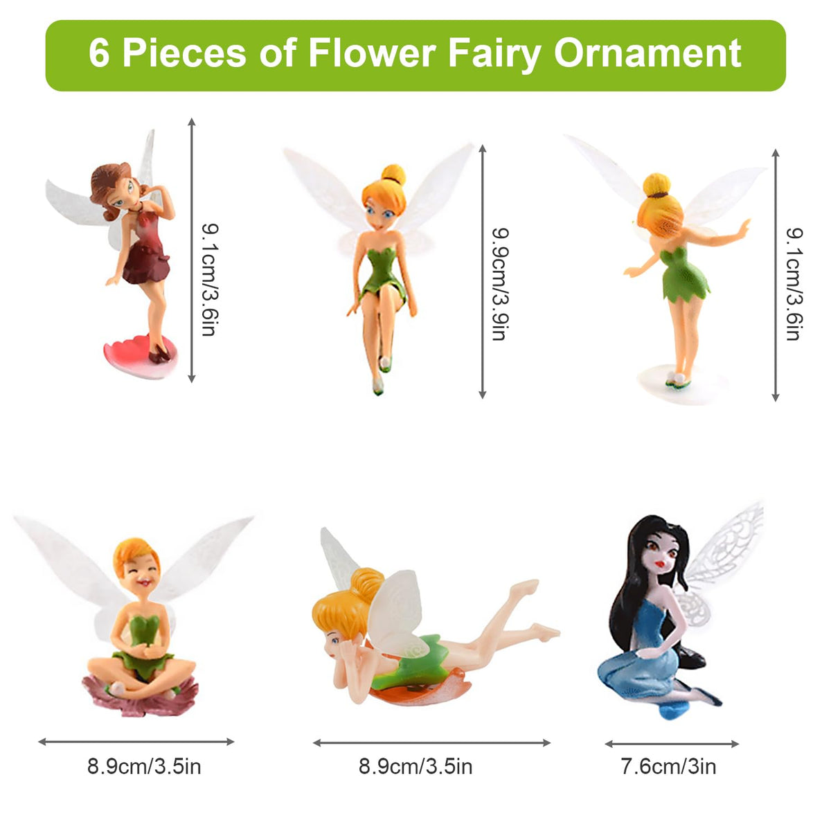 BLLREMIPSUR tiny blue-green fairy figurine enhances terrarium and craft projects