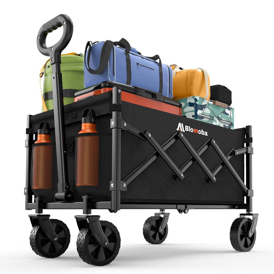 Blomoba Collapsible Wagon with 360-degree wheels for smooth outdoor transport
