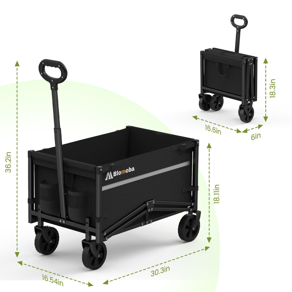 Blomoba collapsible wagon 600D Oxford fabric durability
