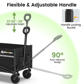 Blomoba collapsible wagon adjustable handle for comfortable pulling