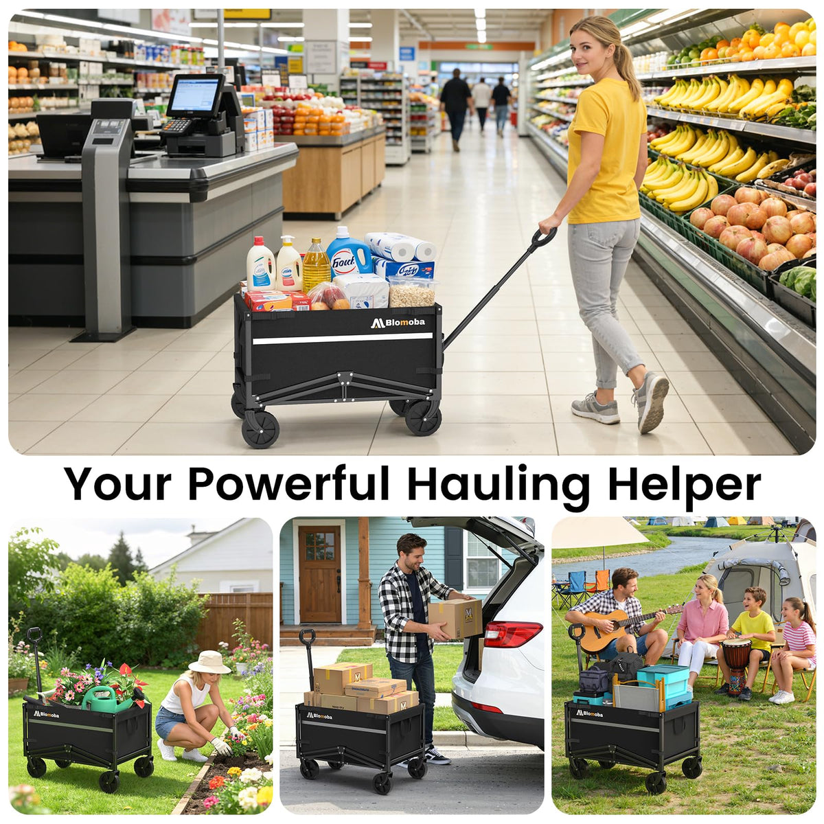 Blomoba collapsible wagon fold-and-store design fits small spaces