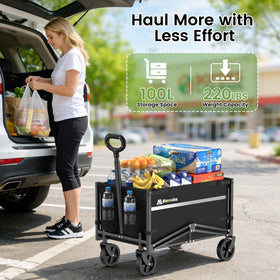 Blomoba collapsible wagon folded compact storage profile for trunk