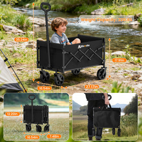 Blomoba wagon supports groceries and beach gear up to 220 lbs