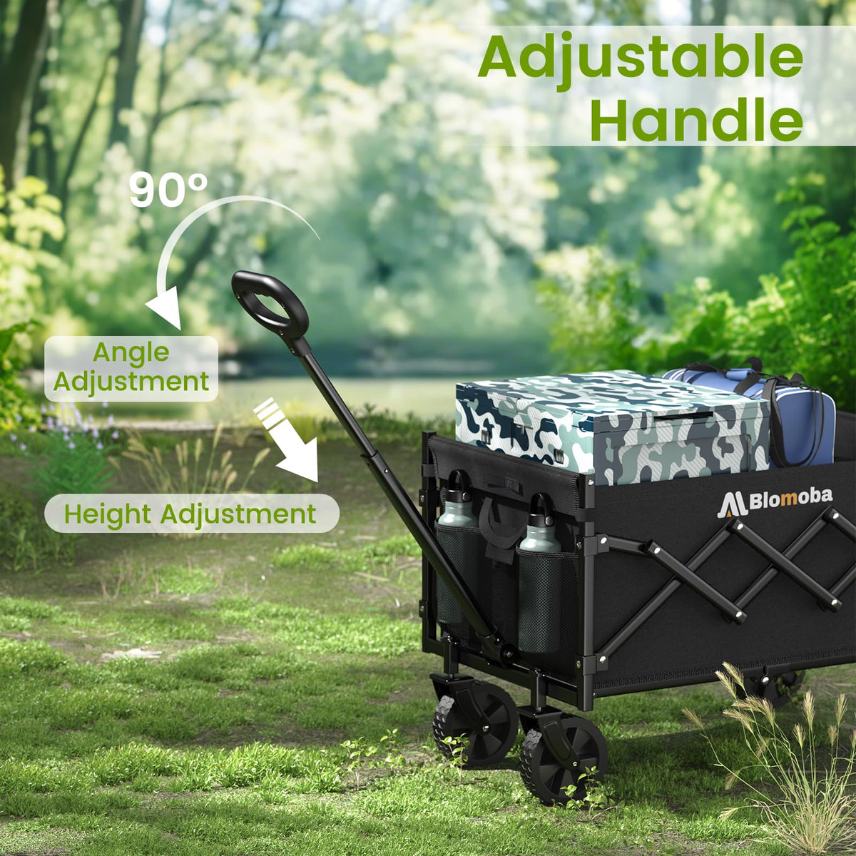 Blomoba 300D Oxford fabric resists water and wear during outings