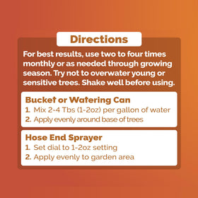 Bloom City Organic Citrus Fertilizer yard orchard application shows convenient backyard use.