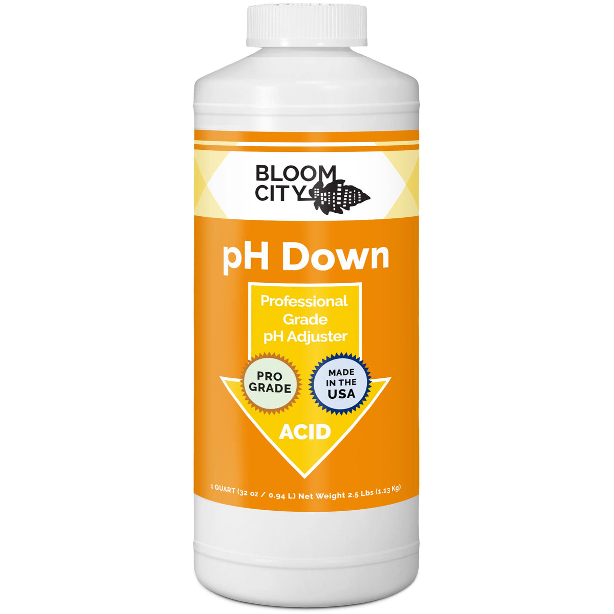 Bloom City pH Down bottle close-up for precise pH adjustment