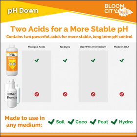 Bloom City pH Down in a hydroponics setup for balanced nutrients