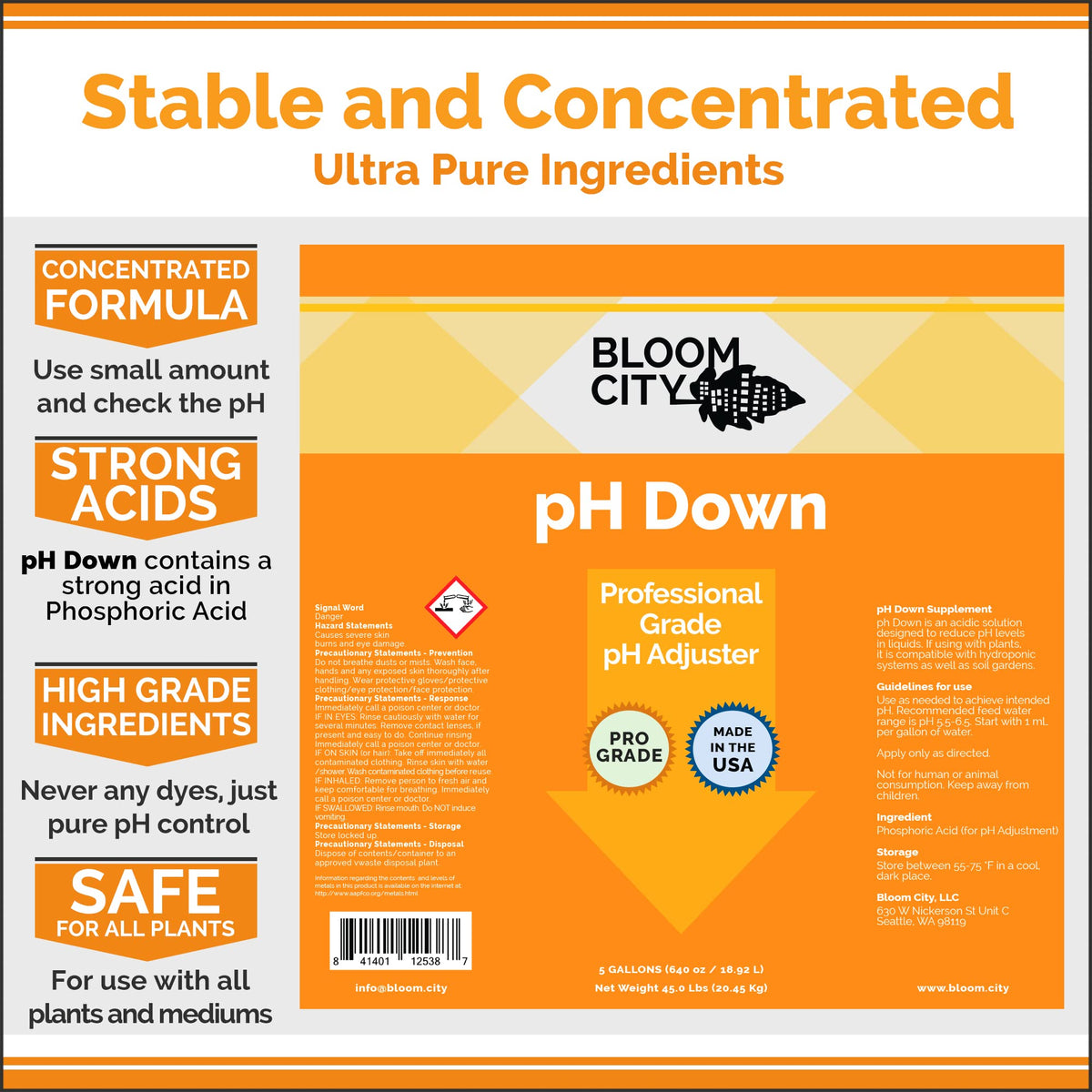 Bloom City pH Down being poured into nutrient solution for adjustment
