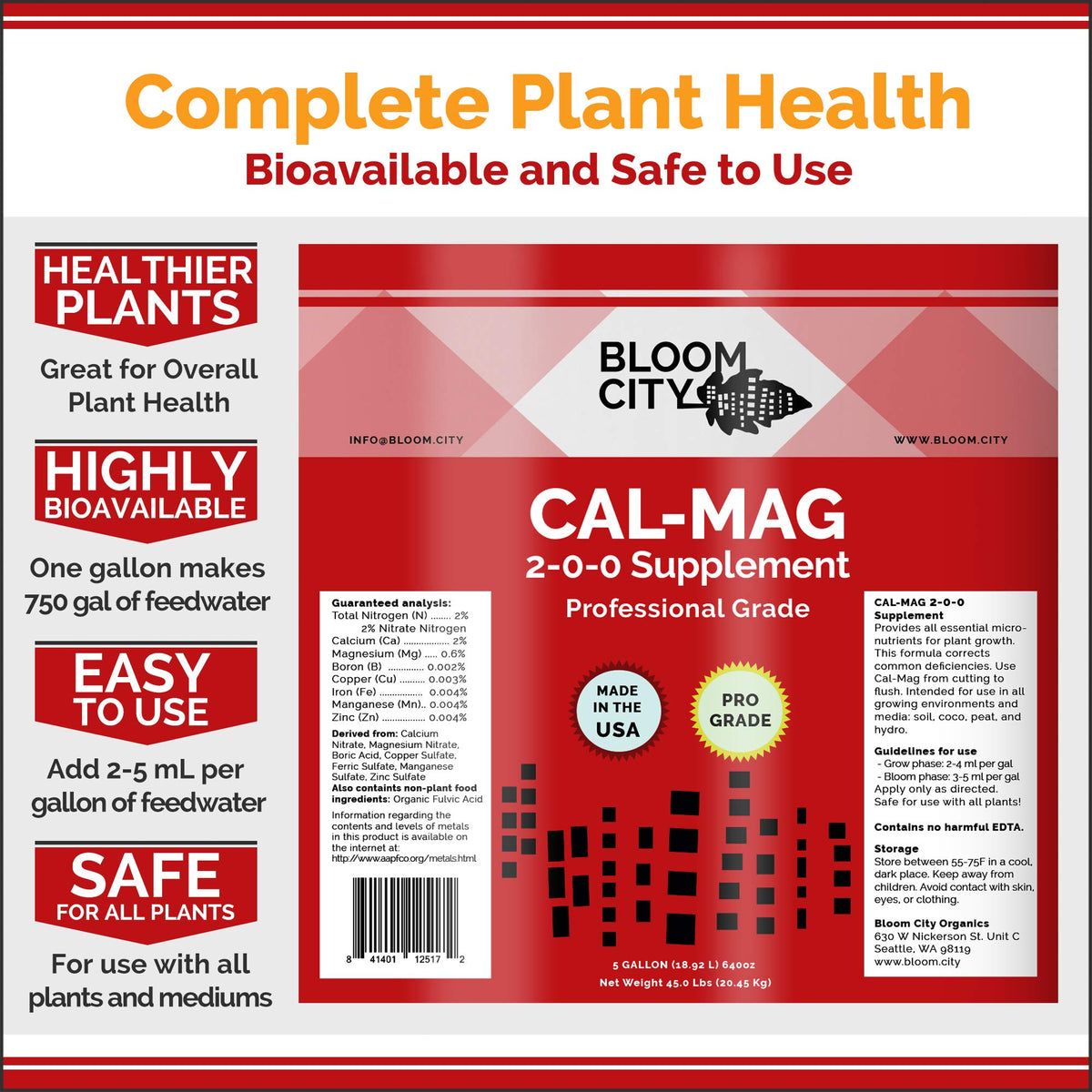 Bloom City Pro Cal-Mag measuring spoon for precise dosing.