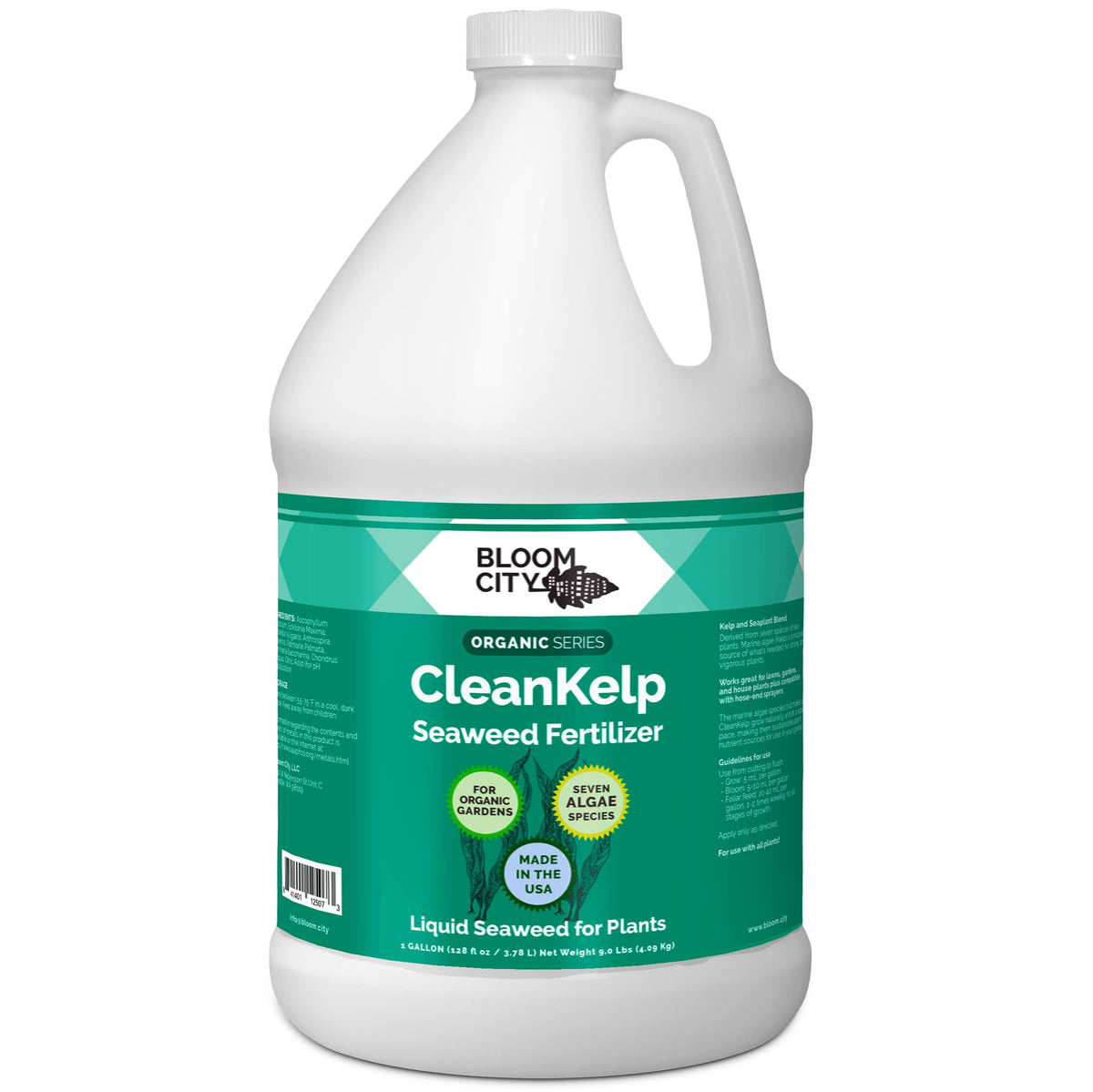 Bloom City Seaweed Fertilizer bottle pour showcases easy application for stronger roots.