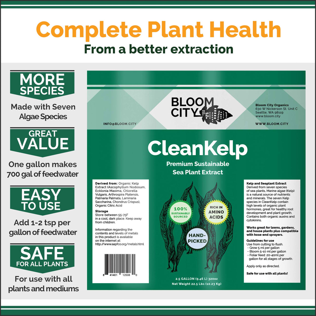 Bloom City Seaweed Fertilizer dissolving in water demonstrates even nutrient distribution.