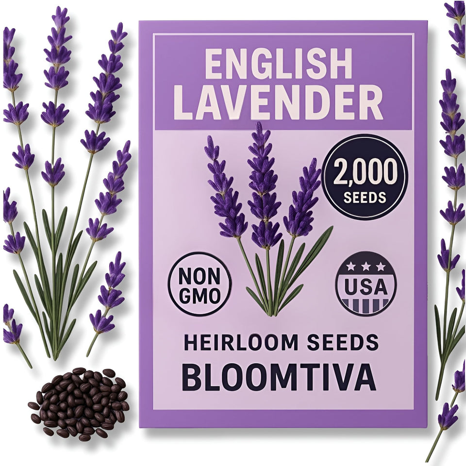Bloomtiva Premium English Lavender Seeds packet ready for sowing with high germination potential
