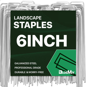BLOSMIY landscape staples 6inch 50pack securing weed barrier fabric outdoors