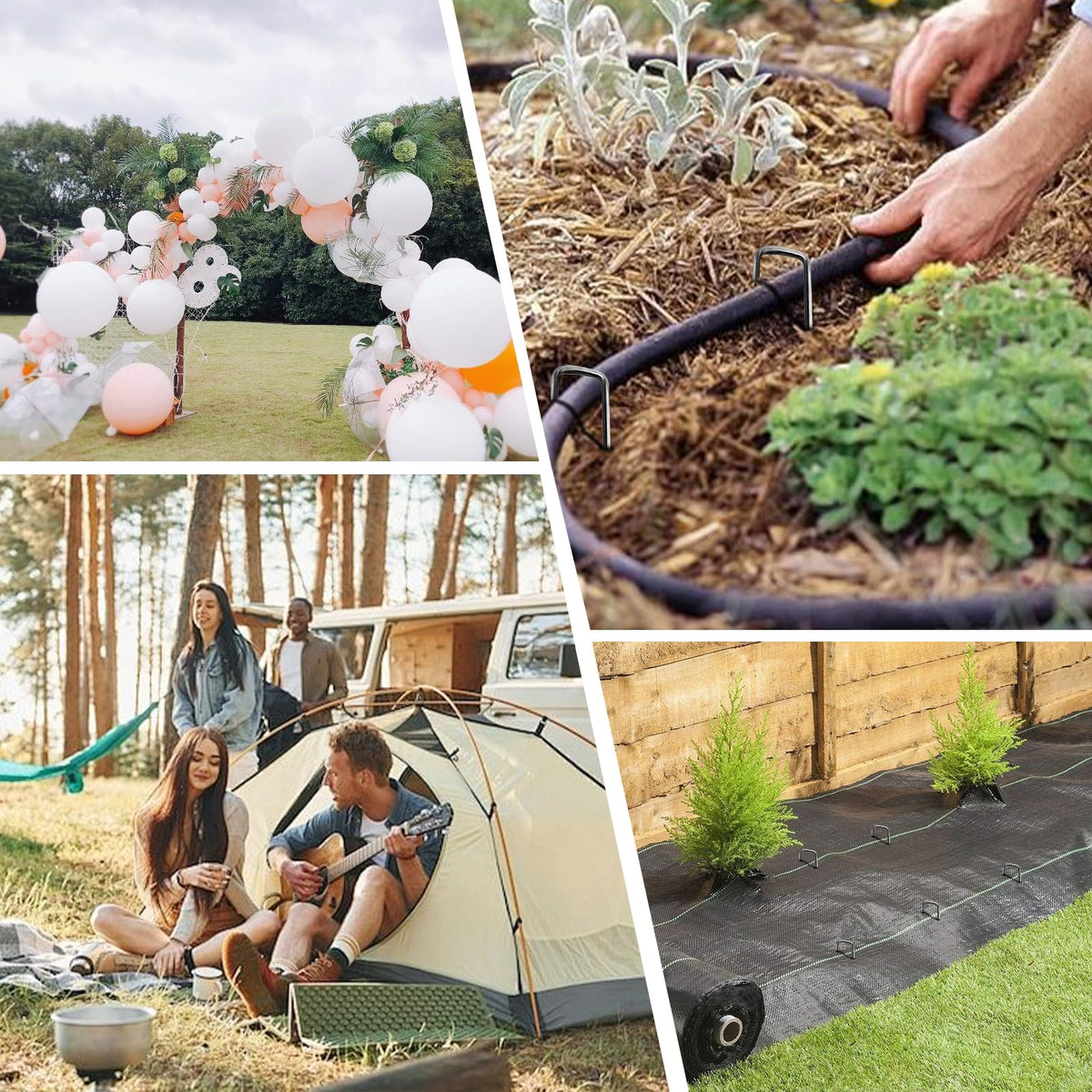 BLOSMIY weed barrier and tubing stay secured in tidy yards