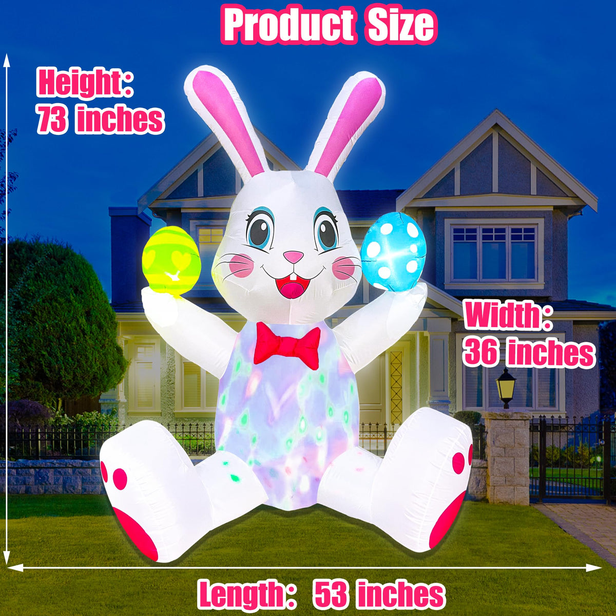 BLOWOUT FUN built-in fan inflates quickly for instant display.