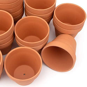 BLQH 26-pack 4in terracotta planters top view, ideal for indoor herb gardens