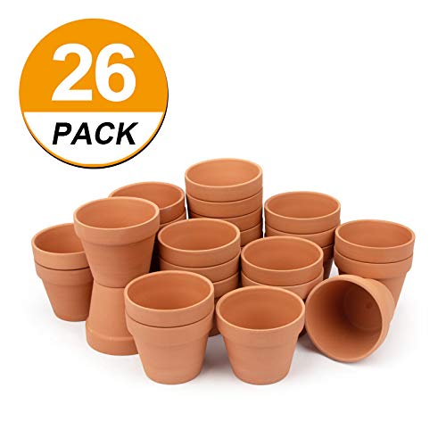 BLQH 26-pack terracotta planters with drainage holes bottom view