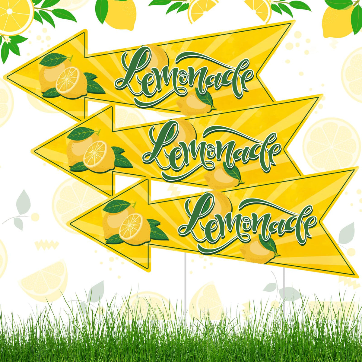 BLSUREFYX Lemonade Stand Arrow Sign front view guides customers to your stand.