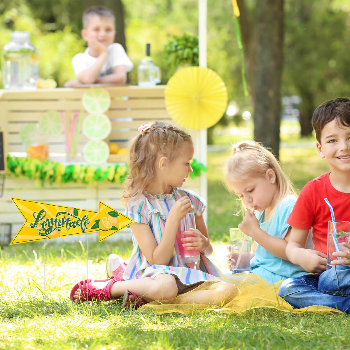 BLSUREFYX Lemonade Stand Yard Sign Collection demonstrates sturdy outdoor signage.