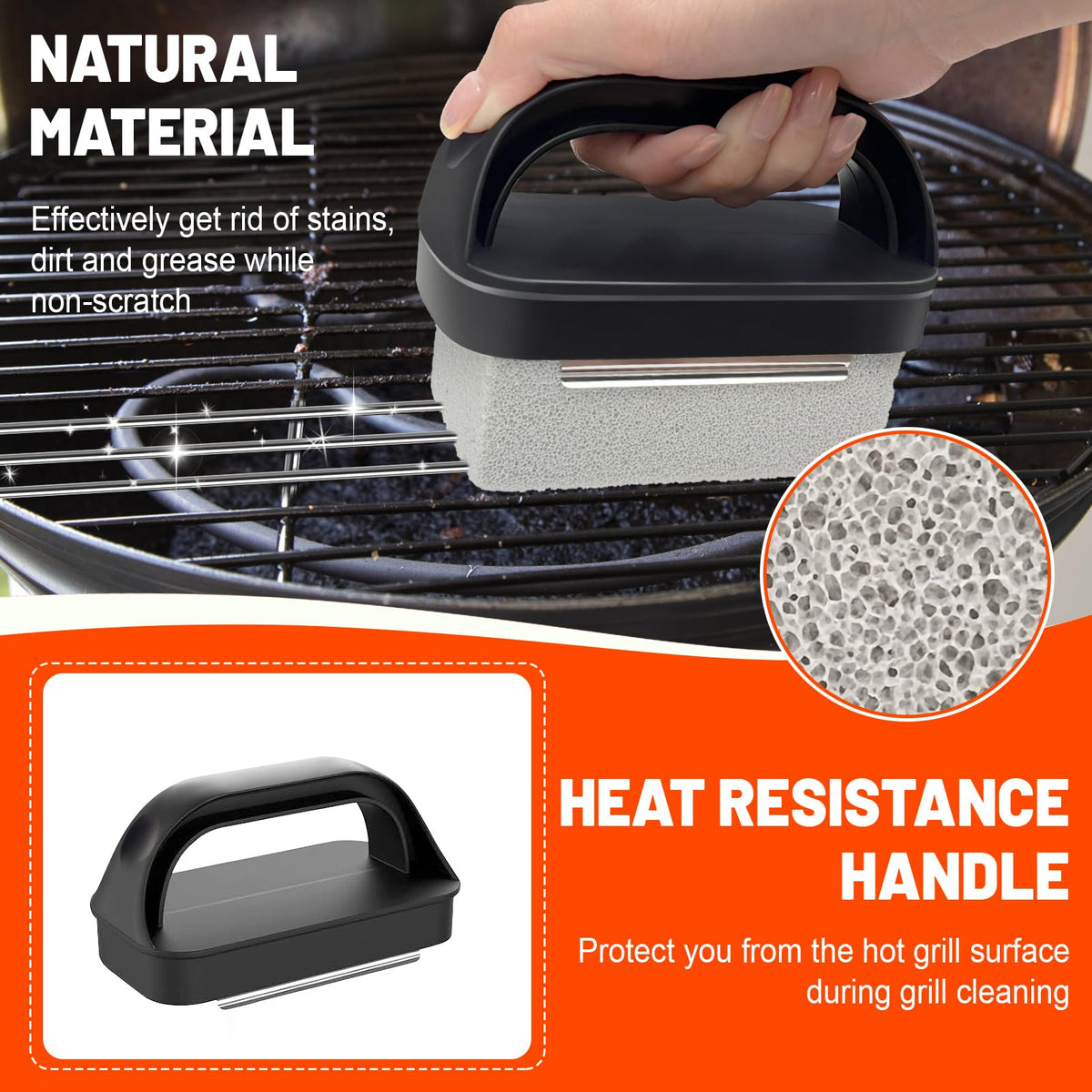 BLTTOPU pumice grill stone cleans stubborn stains on flat top