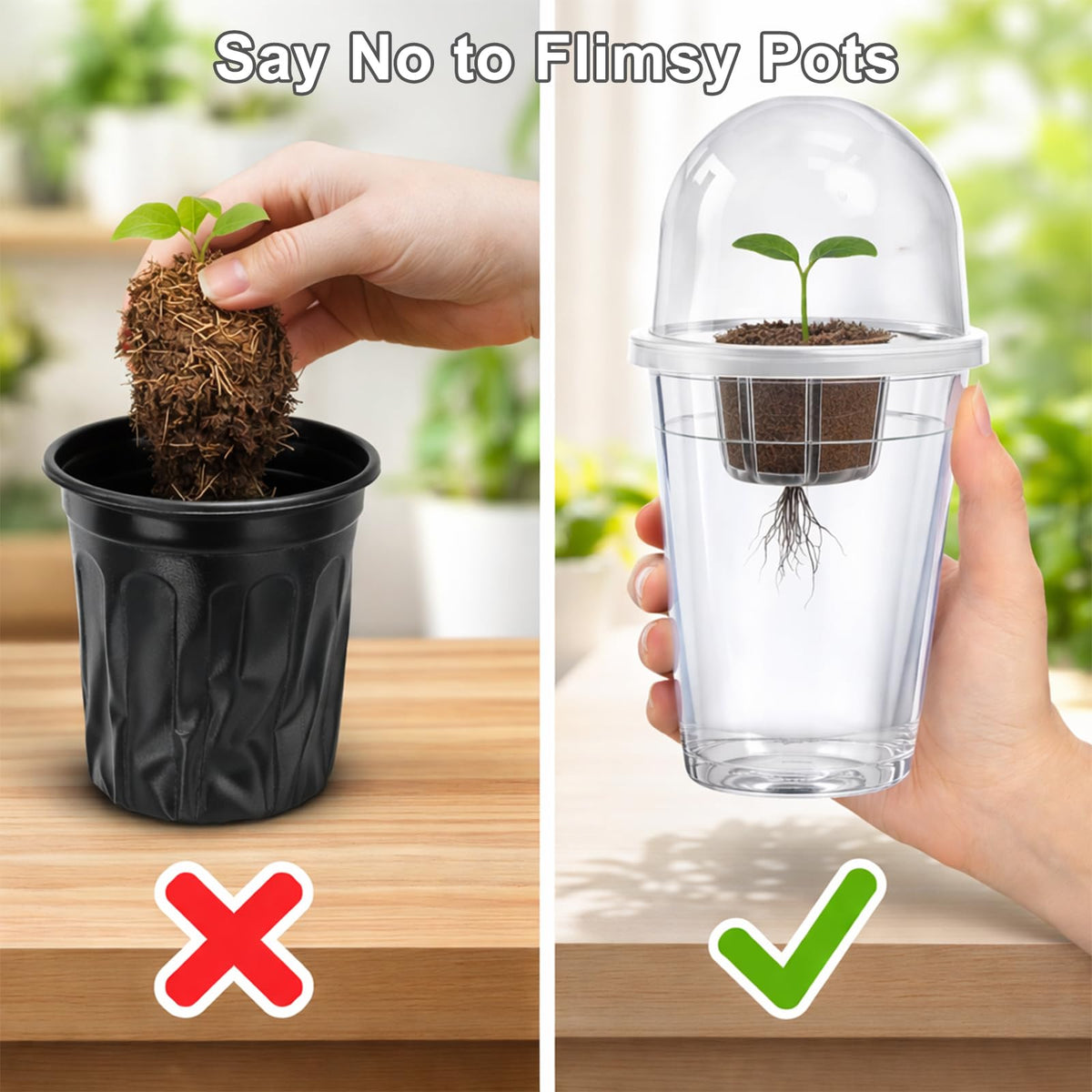Bluaspay clear cups showcase water levels and roots
