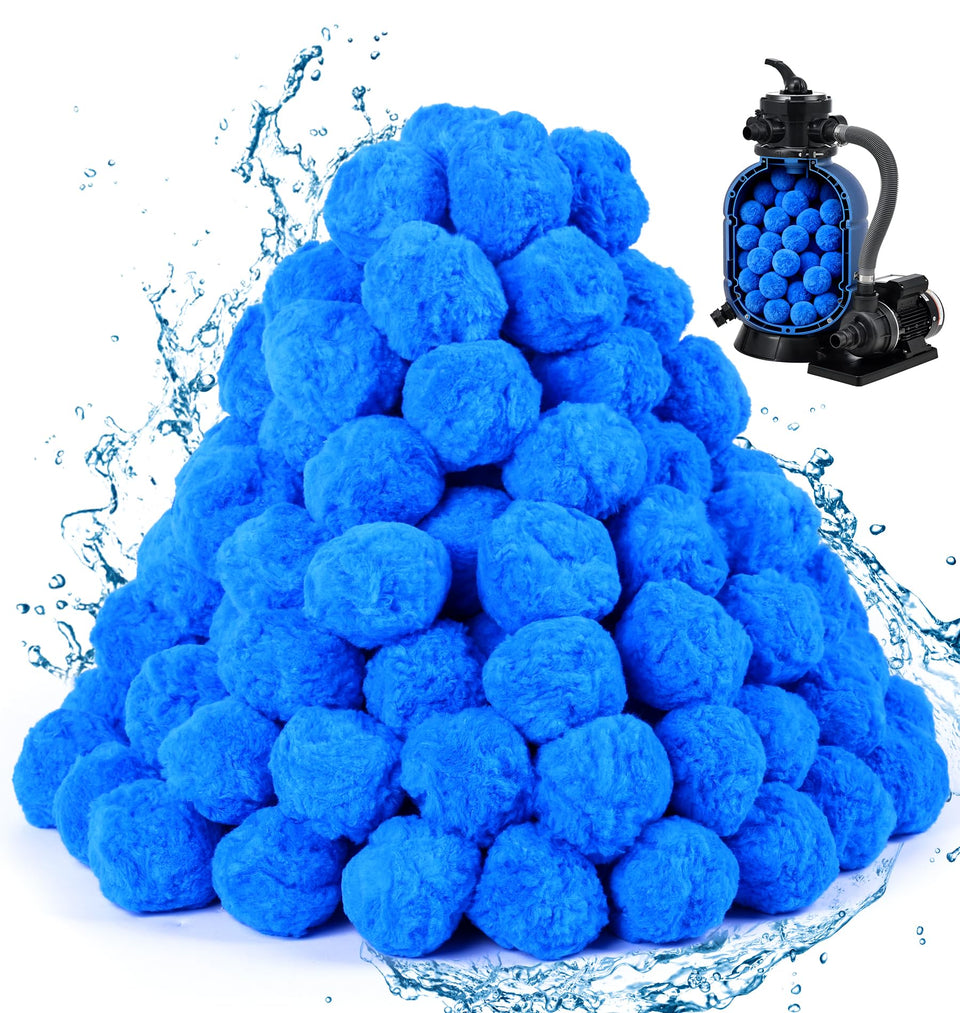 BluClear 3.5 lbs pool filter balls in action with high dirt-holding capacity for clearer water.