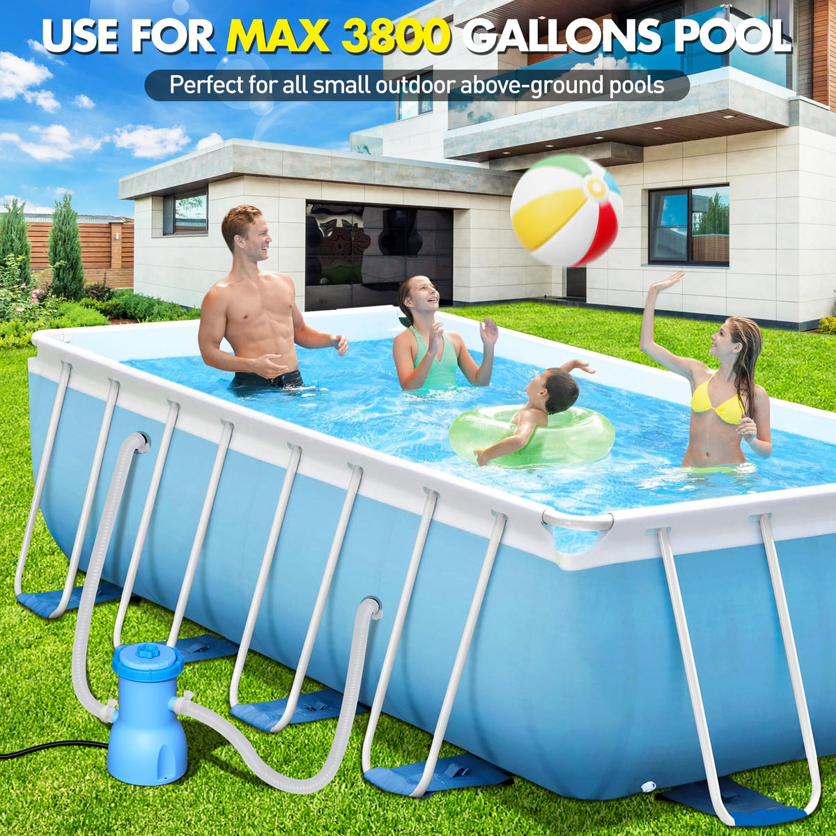 BluClear safety feature with GFCI protection for safer pool use.