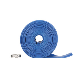 Blue Devil backwash hose 75ft for efficient pool filter cleaning and waste water discharge.