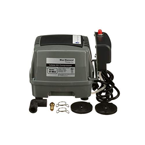 Blue Diamond ETA 80 pump side panel, compact weatherproof design for outdoor pond use.