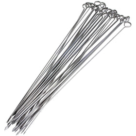 Blue Donuts kabob skewers 17-inch flat-tip for steady grilling.