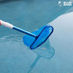 Blue Mano pool cleaning kit covers essential tools for routine pool maintenance.