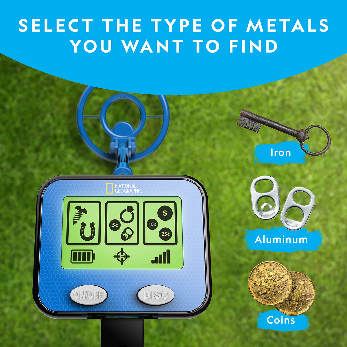 Blue Marble National Geographic Kids Metal Detector ideal for beach treasure hunts