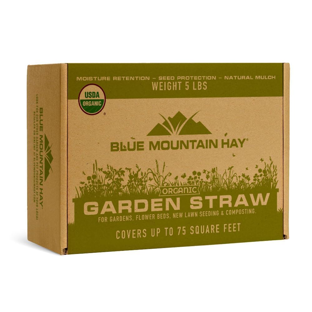 Blue Mountain Hay organic straw bag open for easy mulch setup