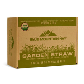 Blue Mountain Hay organic straw bag open for easy mulch setup
