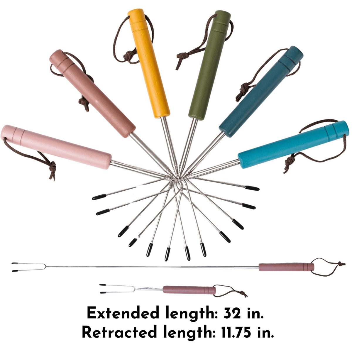 Boho color palette design from Blue River Goods Smores Sticks enhances campfire style.
