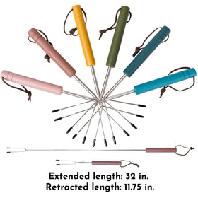 Boho color palette design from Blue River Goods Smores Sticks enhances campfire style.