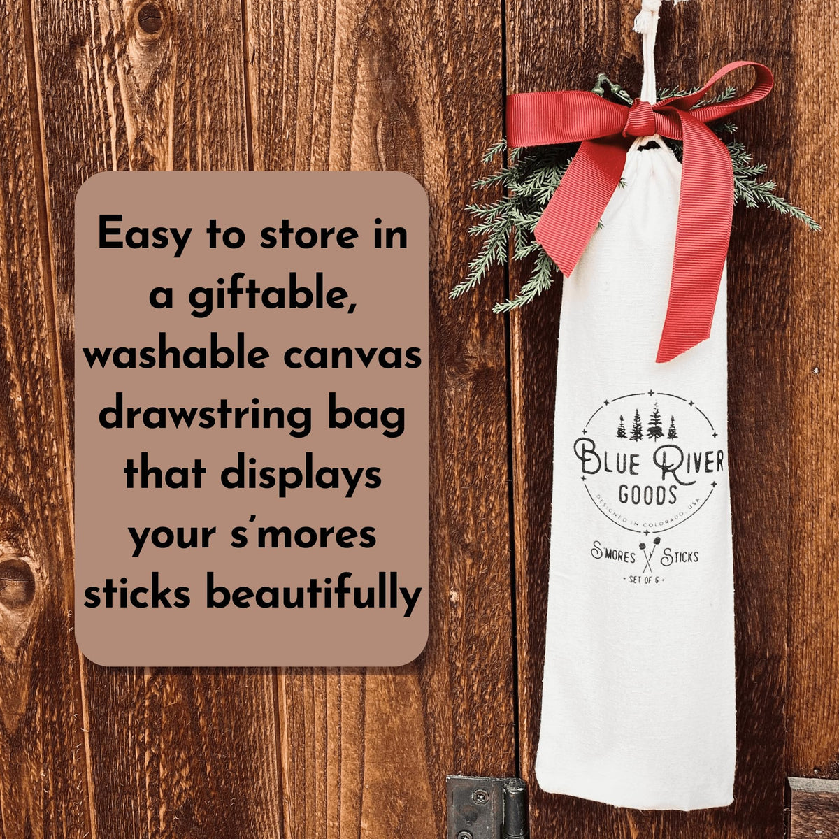 Blue River Goods Smores Sticks gift-ready packaging for outdoor enthusiasts.