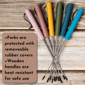 Blue River Goods Smores Sticks stainless steel telescoping forks for even toasting.