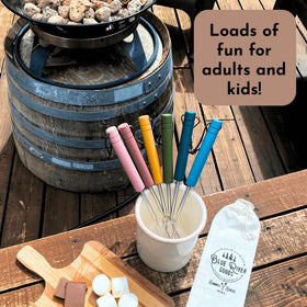 Blue River Goods Smores Sticks suede safety strap for secure handling.