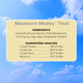 Blue Seal Mealworm Medley bars outdoors attract birds year-round.
