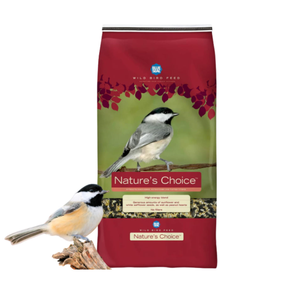 Blue Seal Nature's Choice Wild Bird Seed bag front for backyard birds, high-energy blend.