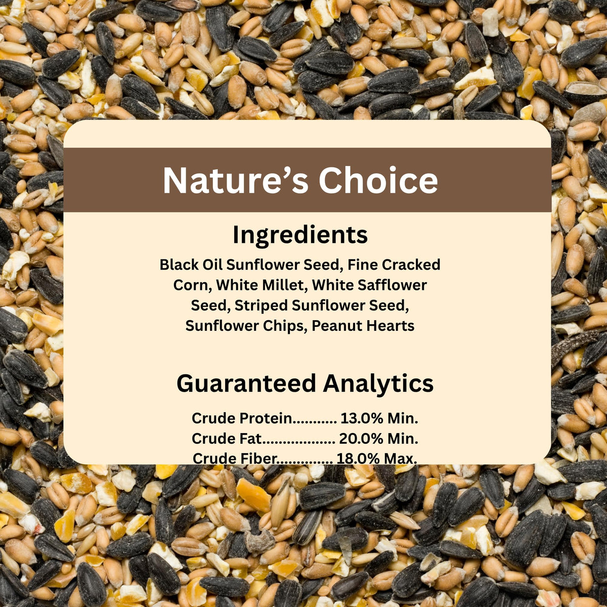 Blue Seal Nature's Choice Wild Bird Seed white safflower seeds attract multiple species.