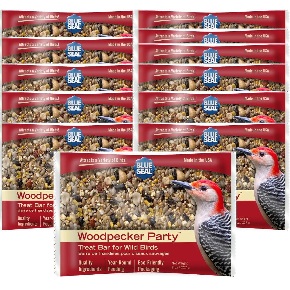 Blue Seal Woodpecker Suet Bars 12-pack ready for year-round feeding.