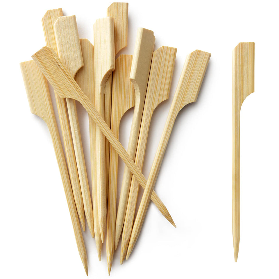 BLUE TOP bamboo paddle picks, 3.5-inch length for easy appetizer grabbing