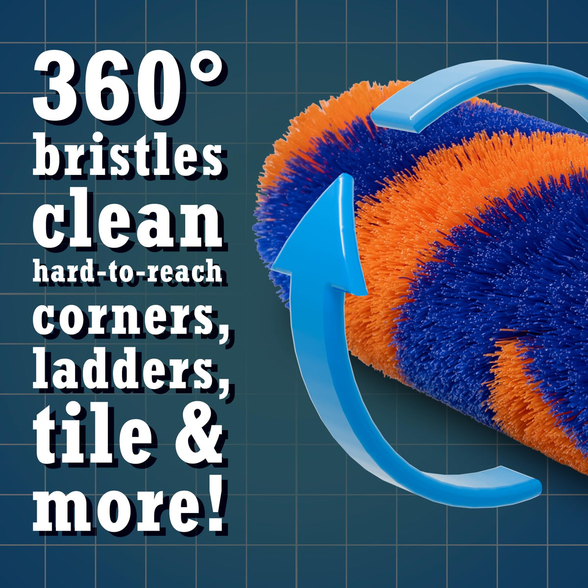 Blue Torrent Pumps GoRound 360 Pro pool brush smoother edges protect liners during scrubbing.
