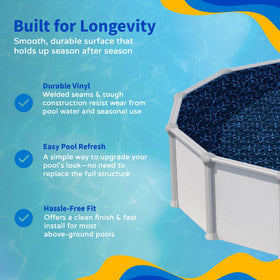 Blue Wave liner backed by a 15-year limited warranty for peace of mind