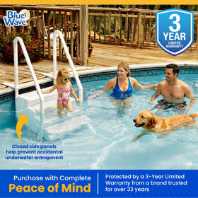 Blue Wave Easy Pool Step warranty and durable resin construction