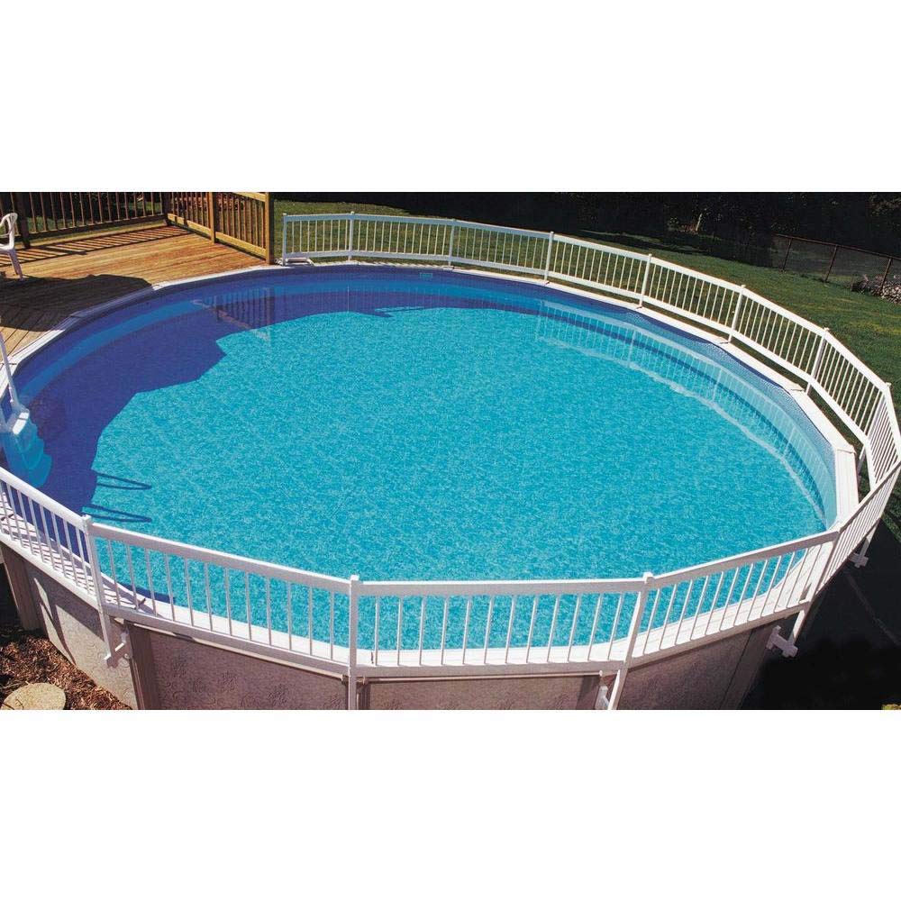 Blue Wave fence section assembly detail for easy DIY pool safety setup.