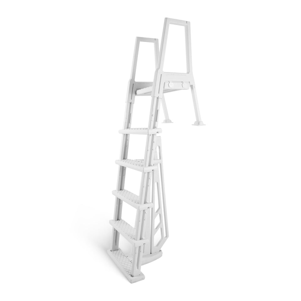 Blue Wave NE1175 in-pool ladder front view in white for safe pool entry